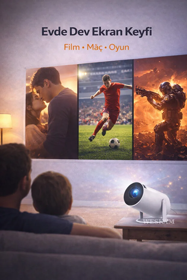 Android Projeksiyon Cihazı Perde Hediyeli